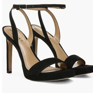 Sam Edelman Jade Ankle Strap Sandal – Black Velvet, Size 7.5